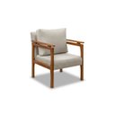 Ver imagem 2 de Kit 4 Poltrona Sala Decorativa Dallas Estofada Linho Bege Base Madeira Castanho - Arkell