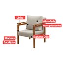 Ver imagem 6 de Kit 4 Poltrona Sala Decorativa Dallas Estofada Linho Bege Base Madeira Castanho - Arkell