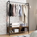 Ver imagem 2 de 2 Guarda-Roupa Casal Closet Aberto Milão Preto Demolição