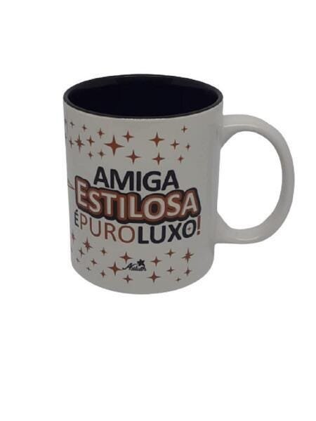 Caneca De Porcelana Amiga Estilosa É Puro Luxo 300Ml Aziluth - 1