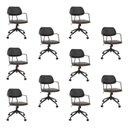 Ver imagem 2 de Kit com 10 Cadeiras Office com Relex em Aço Carbono e Couro Ecologico Dijon Preto