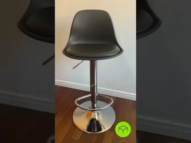 Conjunto 6 Banquetas Joly Eames Base Giratória Preto