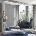 Ver imagem 2 de Guarda Roupa Casal 3 Portas de Correr 4 Gavetas e 9 Espelhos Rennes Minastex
