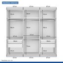 Ver imagem 6 de Guarda Roupa Casal 3 Portas de Correr 4 Gavetas e 9 Espelhos Rennes Minastex