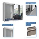 Ver imagem 7 de Guarda Roupa Casal 3 Portas de Correr 4 Gavetas e 9 Espelhos Rennes Minastex