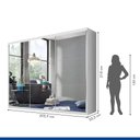 Ver imagem 5 de Guarda Roupa Casal 3 Portas de Correr 4 Gavetas e 9 Espelhos Rennes Minastex