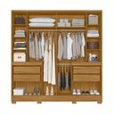 Ver imagem 2 de Guarda-roupa 10 Portas 4 Gavetas com Espelho Moval Alasca