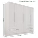 Ver imagem 3 de Guarda-Roupa Casal 6 Portas 4 Gavetas Texas Premium Branco