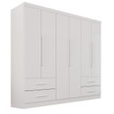 Ver imagem 3 de Guarda-Roupa Casal 6 Portas 4 Gavetas Texas Premium Branco