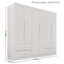 Ver imagem 4 de Guarda-Roupa Casal 6 Portas 4 Gavetas Texas Premium Branco