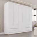 Ver imagem 1 de Guarda-Roupa Casal 6 Portas 4 Gavetas Texas Premium Branco