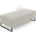 Ver imagem 1 de Puff Decorativo Sala de Estar Bali W01 Base Ferro 120x50 cm Bouclê Creme - Lyam Decor