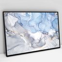Ver imagem 1 de Quadro Decorativo em Canvas Abstrato Mármore Azul Maya TaColado Moldura Flutuante 4,5cm Preta 120 x