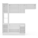 Ver imagem 2 de Cozinha Amara 4 Peças 240x224,5cm Armários Aéreos Paneleiro Balcão Rodapé Branco/Creme 250084