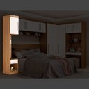 Ver imagem 4 de Armário Mesa de Cabeceira Modena 1 Porta Modulado Amendola branco - Demóbile