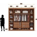Ver imagem 6 de Guarda Roupa Casal 2 Portas 6 Gavetas 100% MDF com Espelho Blumenau Marrom/Cumaru