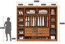 Ver imagem 6 de Guarda Roupa Casal 2 Portas 6 Gavetas 100% MDF com Espelho Blumenau Marrom/Cinamomo
