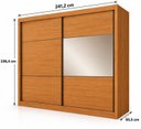 Ver imagem 5 de Guarda Roupa Casal 2 Portas 6 Gavetas 100% MDF com Espelho Blumenau Marrom/Cinamomo