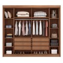 Ver imagem 5 de Guarda Roupa Casal 2 Portas 6 Gavetas 100% MDF com Espelho Blumenau Marrom/Cumaru