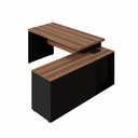 Ver imagem 1 de Mesa em L Industrial Nogal com Preto - 1,50 X 1,60!!