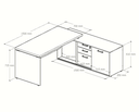 Ver imagem 4 de Mesa em L Industrial Nogal com Preto - 1,50 X 1,60!!