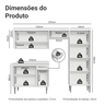 Armário de Cozinha Completa 229cm Branco Emilly Madesa 17 - 4