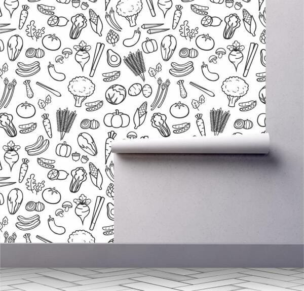 Papel De Parede Legumes Cozinha Verduras Kit 02 Rolos A92 - 2