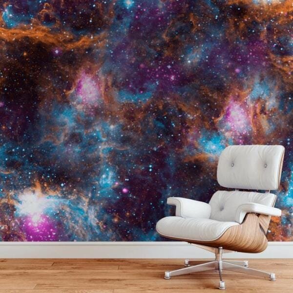 Papel de Parede Infantil Adesivo Espaço Astronauta Céu C4146 - 1