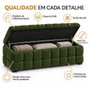 Ver imagem 6 de Recamier Baú Cama Quenn 158cm Banco Puf Estofado Bouclé Boss:Verde/Bouclé