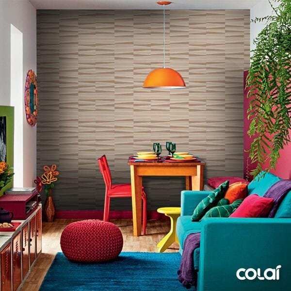 Papel De Parede Adesivo Lavável Rosê Paralelo 3M - 4