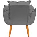 Ver imagem 3 de Kit 2 Poltronas Decorativa para Sala Manicure Recepção Cadeira Confortável Alice Suede Cinza