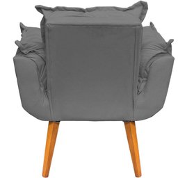 Kit 2 Poltronas Decorativa para Sala Manicure Recepção Cadeira Confortável Alice Suede Cinza - 3