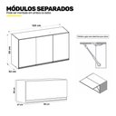 Ver imagem 4 de Conjunto de Armários Aéreo Cozinha Planejada Lux 120cm e 80cm 100% Mdf Preto Tx Fosco - Desk Design