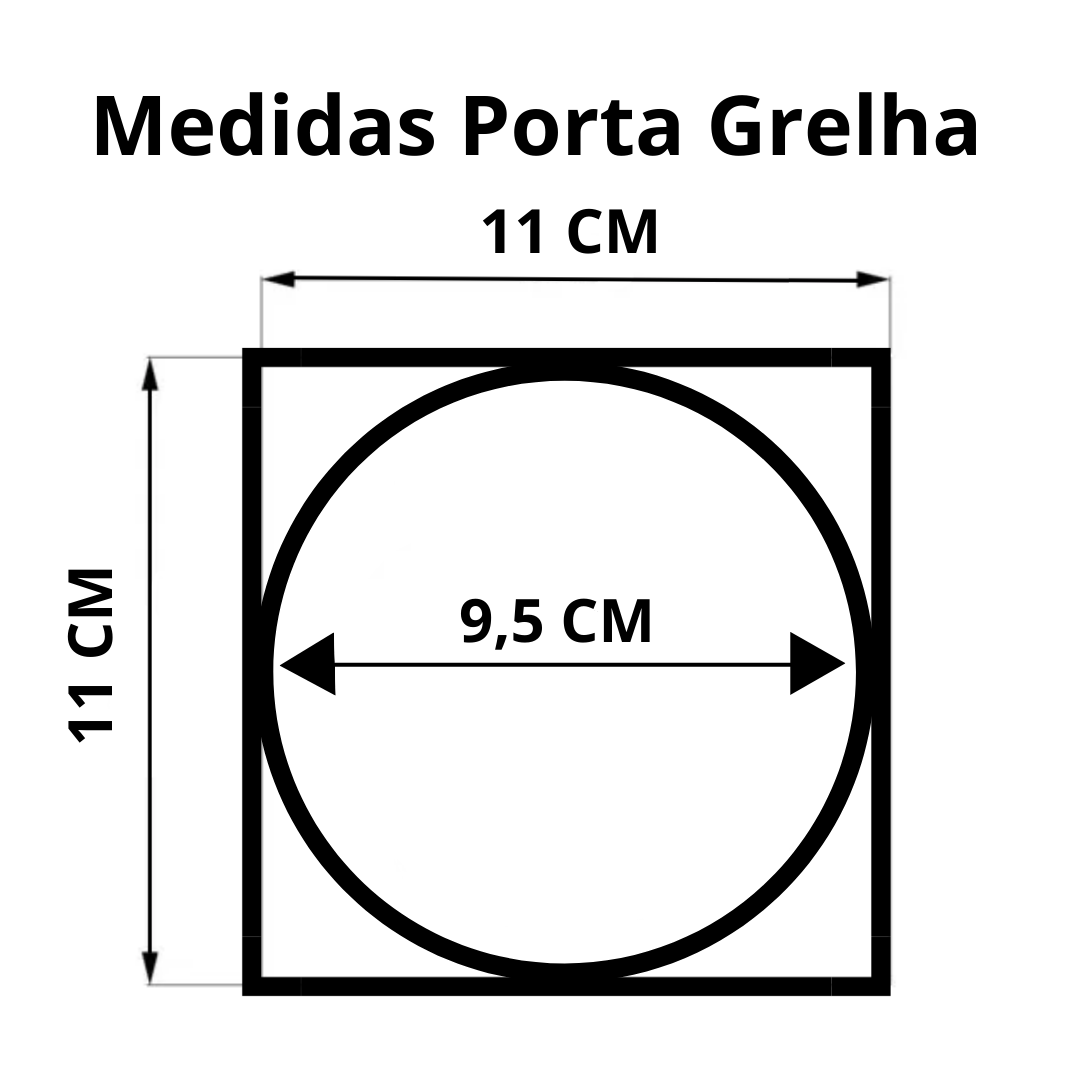 Kit C/ 3 Porta Grelha Caixilho Ralo Click 10x10 Inox Dourado - 3