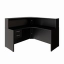 Ver imagem 3 de Balcão Recepção em L e Gaveteiro Suspenso com 2 Gavetas F5 Cor:preto