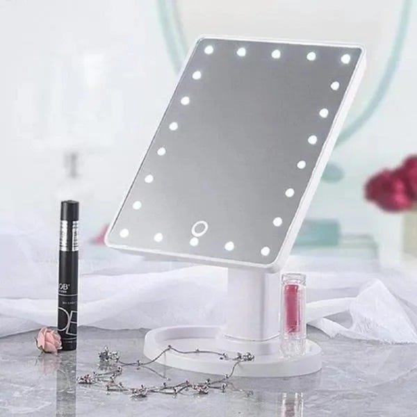Espelho de Mesa Maquiagem 16 LED Iluminação Camarim Portátil - 4