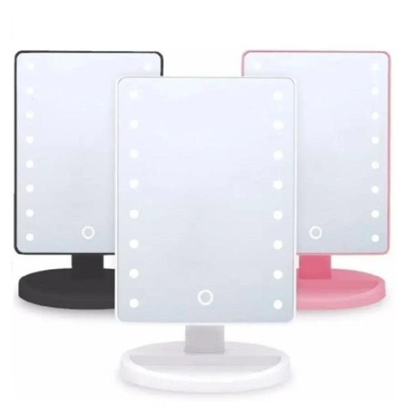 Espelho de Mesa Maquiagem 16 LED Iluminação Camarim Portátil - 1