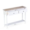 Ver imagem 4 de Aparador 2 Gavetas Tampo em Madeira Maciça Pés Torneados Louise