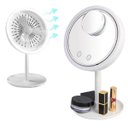 Ver imagem 1 de Espelho Maquiagem com Ventilador e Led + Espelho 5x Aumento