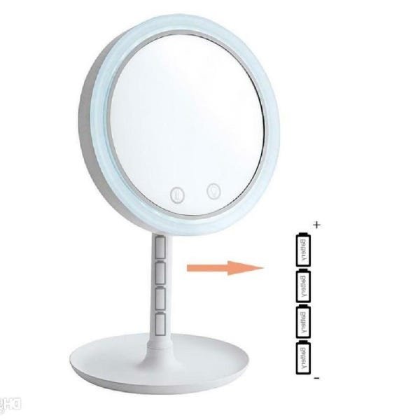 Espelho Maquiagem com Ventilador e Led + Espelho 5x Aumento - 5