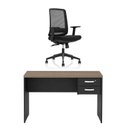 Ver imagem 1 de Kit Mesa de Escritório 120x60cm com Gaveta + Cadeira Netflex