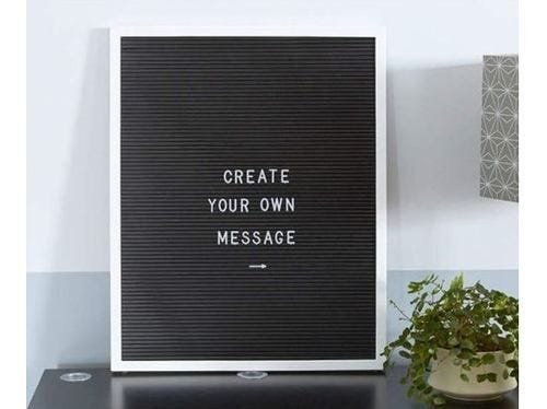Quadro Alfabeto Letreiro Recados Cardápio Festas Decoração Letter Board 25x30 cm - Preto - 1