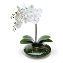 Ver imagem 2 de Arranjo De Flores 2 Orquídeas Artificial no vaso de Vidro