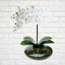 Ver imagem 1 de Arranjo De Flores 2 Orquídeas Artificial no vaso de Vidro