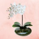 Ver imagem 3 de Arranjo De Flores 2 Orquídeas Artificial no vaso de Vidro