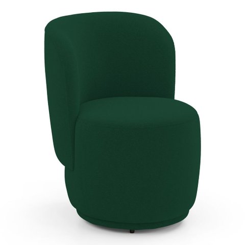 Poltrona Orgânica Decorativa Living Molly Bouclê Verde - Desk Design