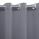 Ver imagem 2 de Cortina Voil Cinza Forro Micro Fibra 4,00x2,70 Ilhós Cromado