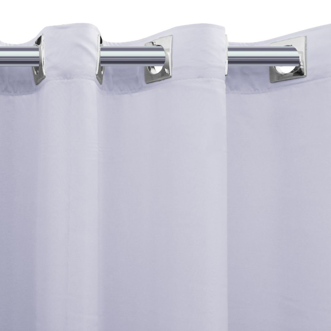 Cortina Voil Branco Forro Micro Fibra 4,00x2,60 Ilhós Cromado - 2