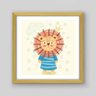 Quadro Infantil Sr Lion II - 60x60cm - Moldura Caixa Madeira - 1