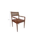 Ver imagem 2 de Cadeira em Madeira com Assento Estofado e Encosto em Tela Sextavada - com Braço - Cor Natural